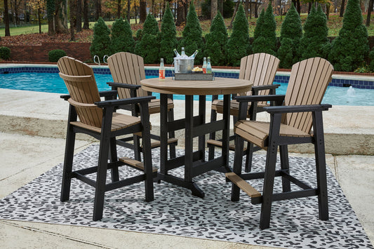 Fairen Trail - Black / Driftwood - 5 Pc. - Dining Set with 4 Chairs - Hornell Furniture Outlet