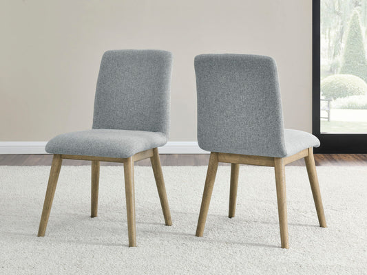 Vida - Polyester Side Chair (Set of 2) - Gray - Hornell Furniture Outlet