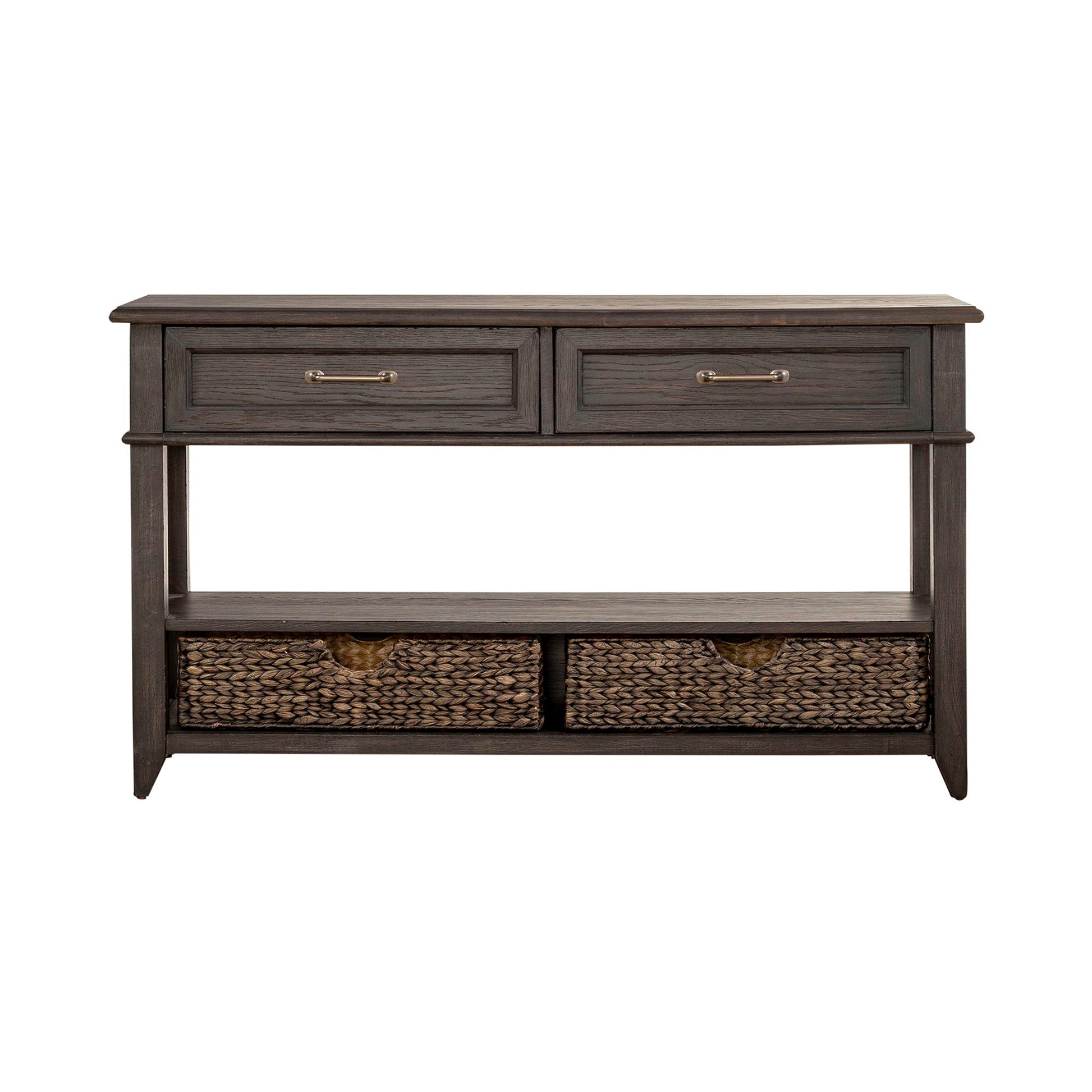 Mill Creek - 2 Drawer Sofa Table - Dark Brown - Hornell Furniture Outlet