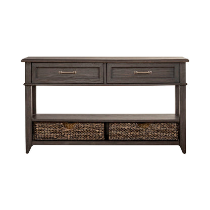 Mill Creek - 2 Drawer Sofa Table - Dark Brown - Hornell Furniture Outlet