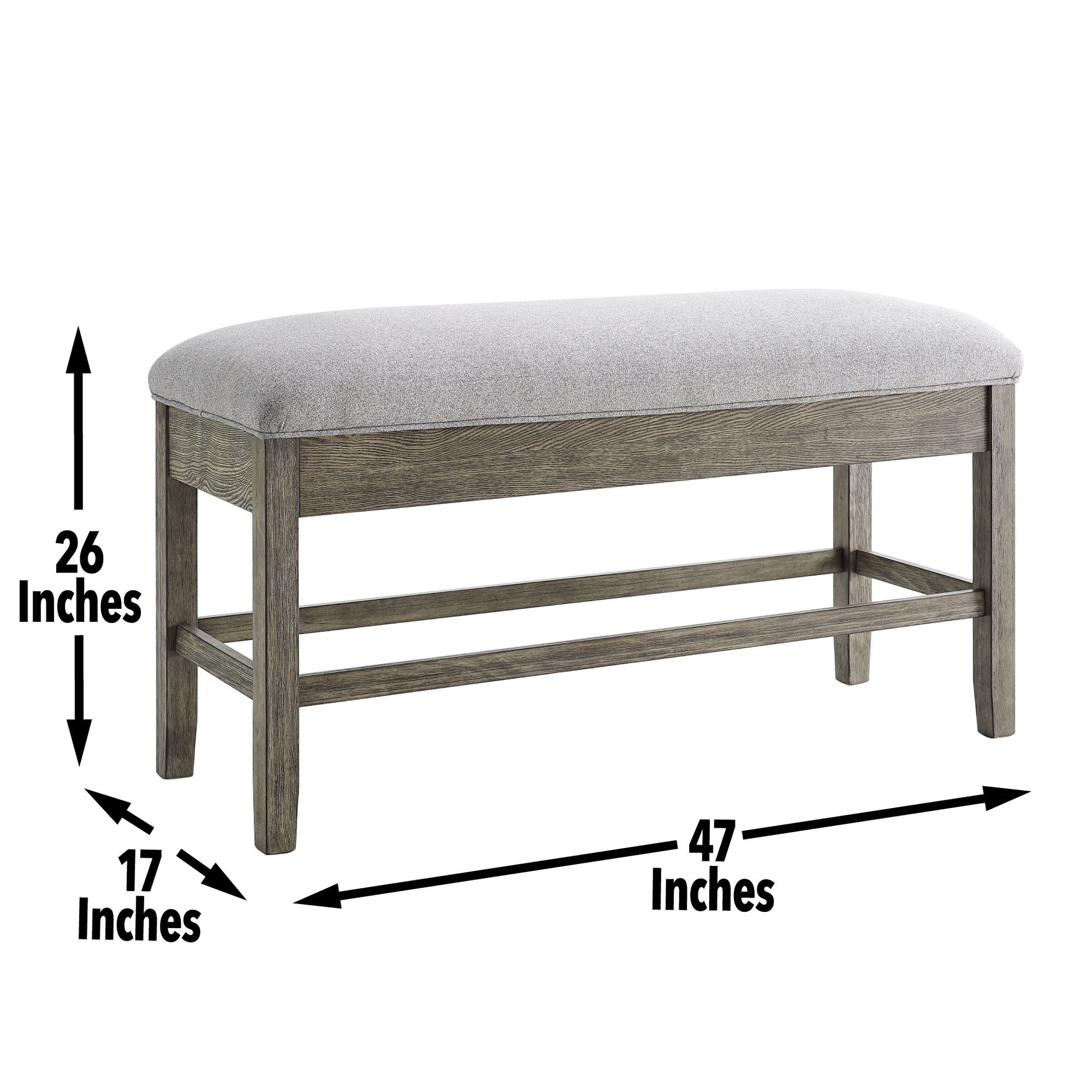 Grayson - Storage Counter Bench - Dark Gray - Hornell Furniture Outlet