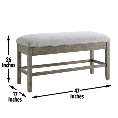 Grayson - Storage Counter Bench - Dark Gray - Hornell Furniture Outlet