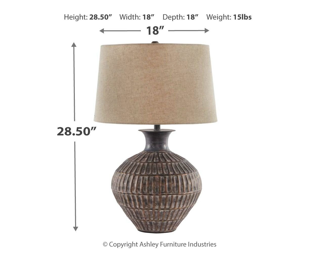 Magan - Antique Bronze Finish - Metal Table Lamp - Hornell Furniture Outlet