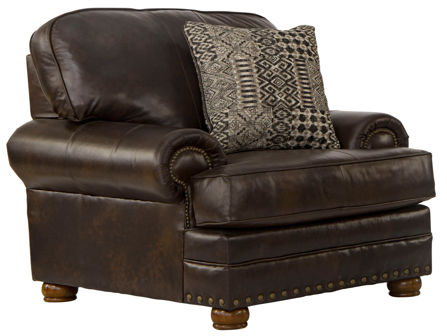 Roberto - Leather Chair - Cocoa - Hornell Furniture Outlet