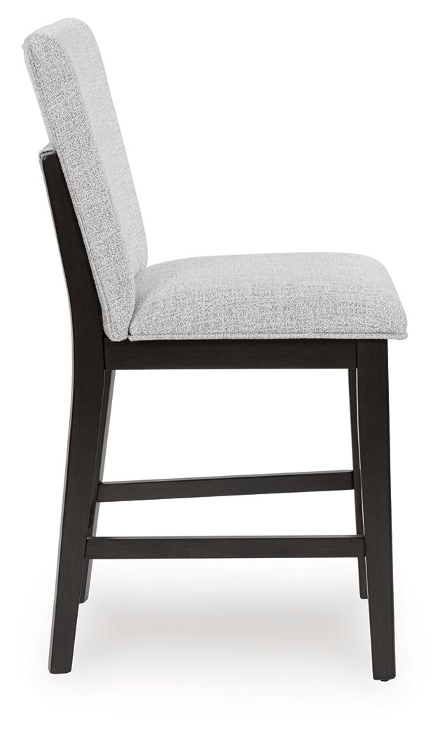 Neymorton - Dark Grayish Brown - Upholstered Barstool (Set of 2) - Hornell Furniture Outlet