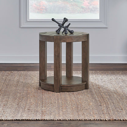 Broadmore - Round Chairside Table - Brown - Hornell Furniture Outlet