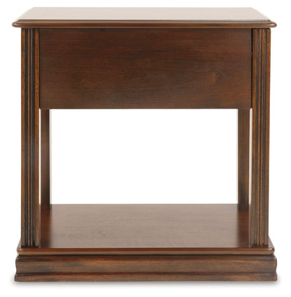 Breegin - Brown - Chair Side End Table - Removable Tray - Hornell Furniture Outlet