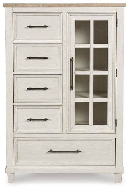 Shaybrock - Antique White / Brown - Door Chest - Hornell Furniture Outlet