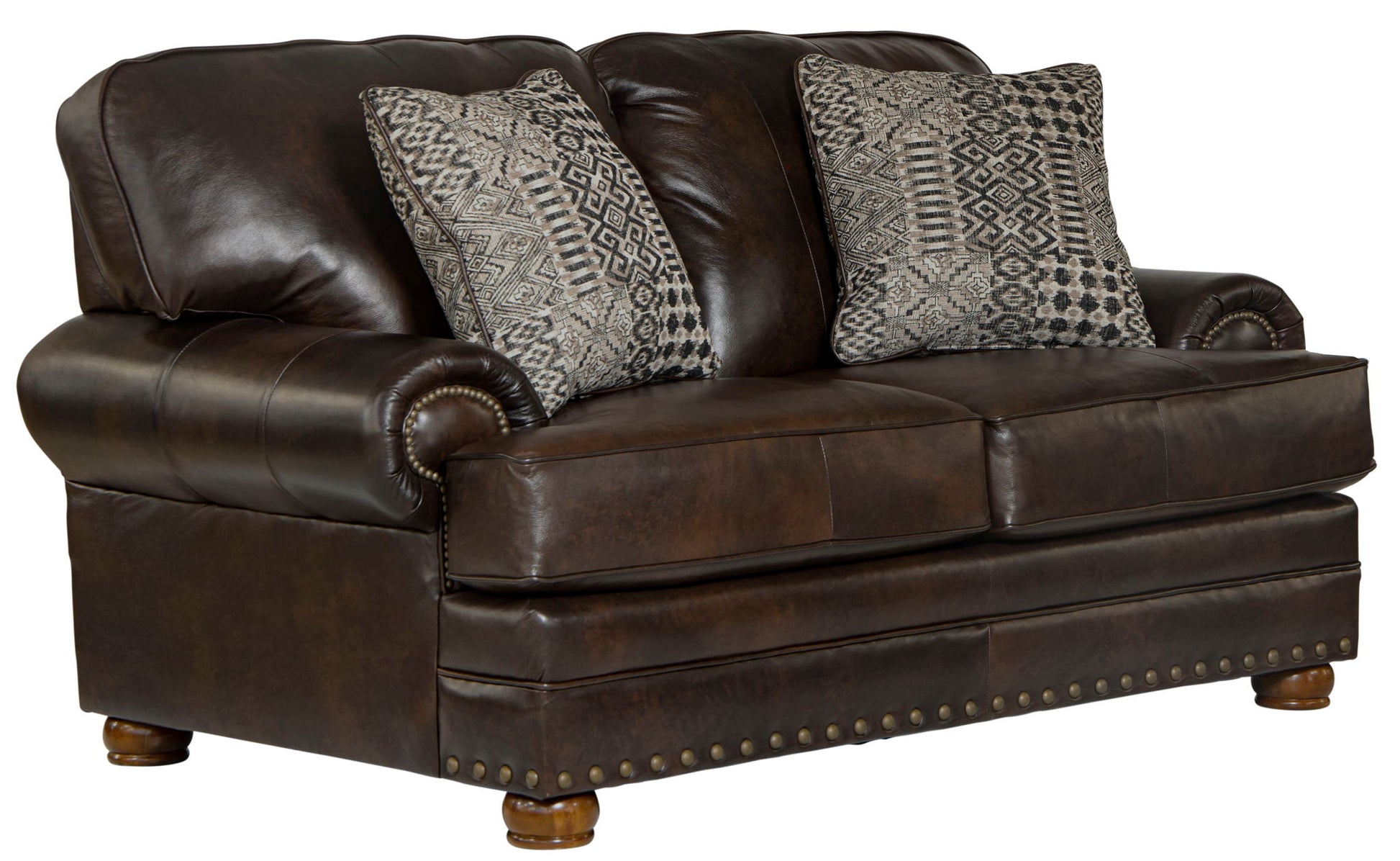 Roberto - Leather Loveseat - Cocoa - Hornell Furniture Outlet