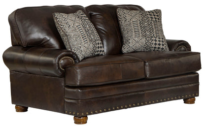 Roberto - Leather Loveseat - Cocoa - Hornell Furniture Outlet