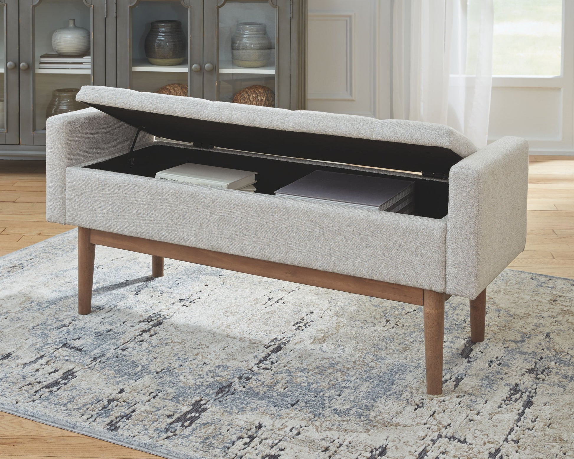 Briarson - Beige / Brown - Storage Bench - Hornell Furniture Outlet