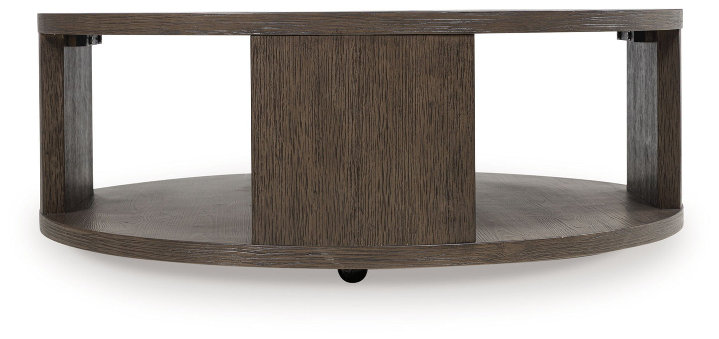 Neo - Rich Brown - Round Cocktail Table - Hornell Furniture Outlet