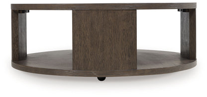 Neo - Rich Brown - Round Cocktail Table - Hornell Furniture Outlet