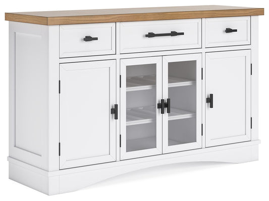 Ashbryn - White / Natural - Dining Room Server - Hornell Furniture Outlet