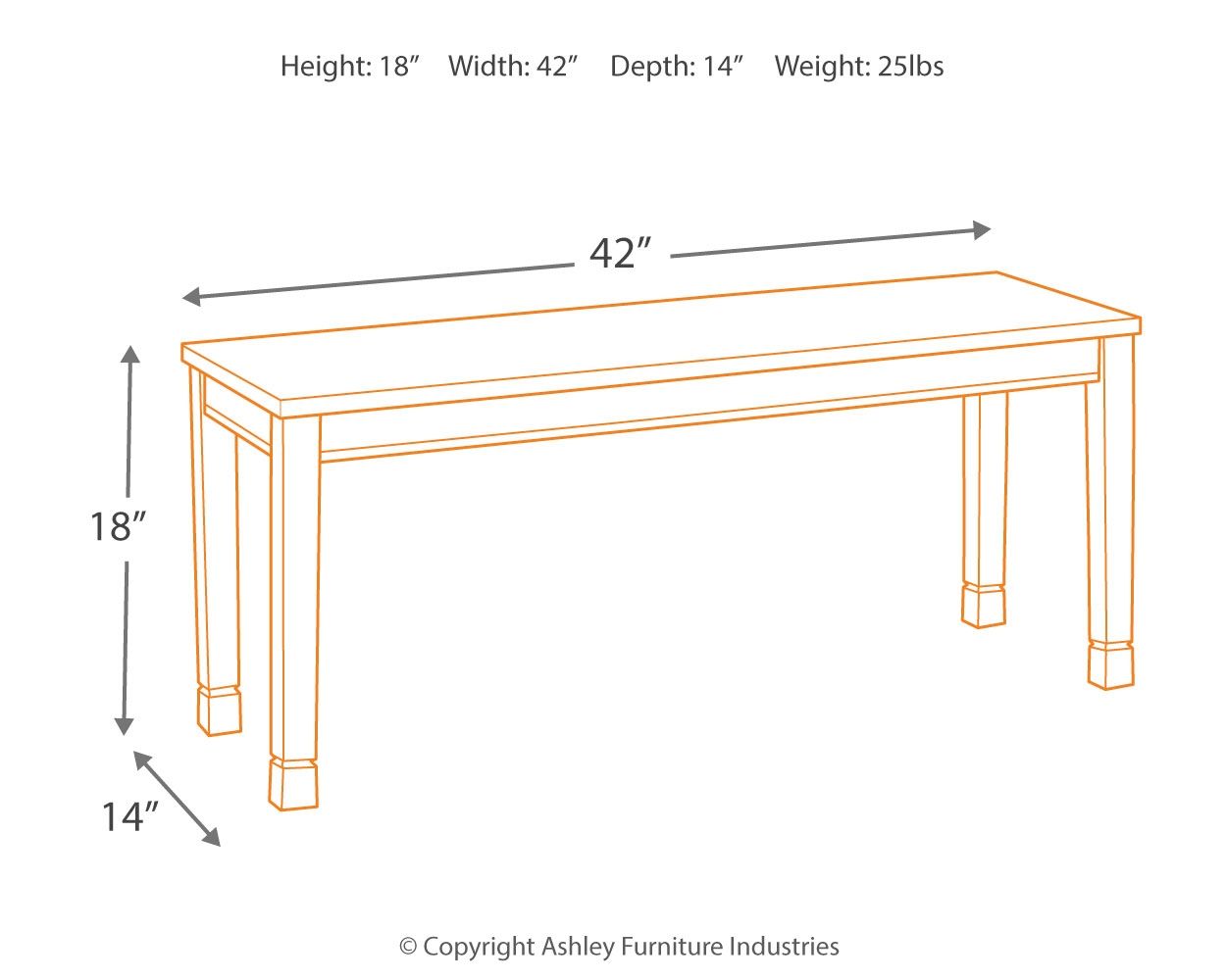 Whitesburg - Brown / Cottage White - Large Dining Room Bench - Hornell Furniture Outlet