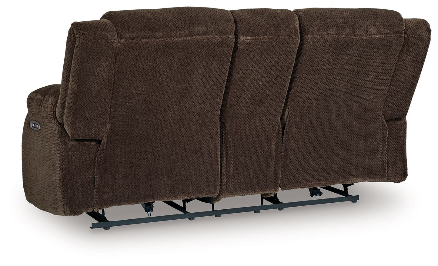 Free Wake - Double Relcining Power Loveseat With Console - Chocolate - Hornell Furniture Outlet