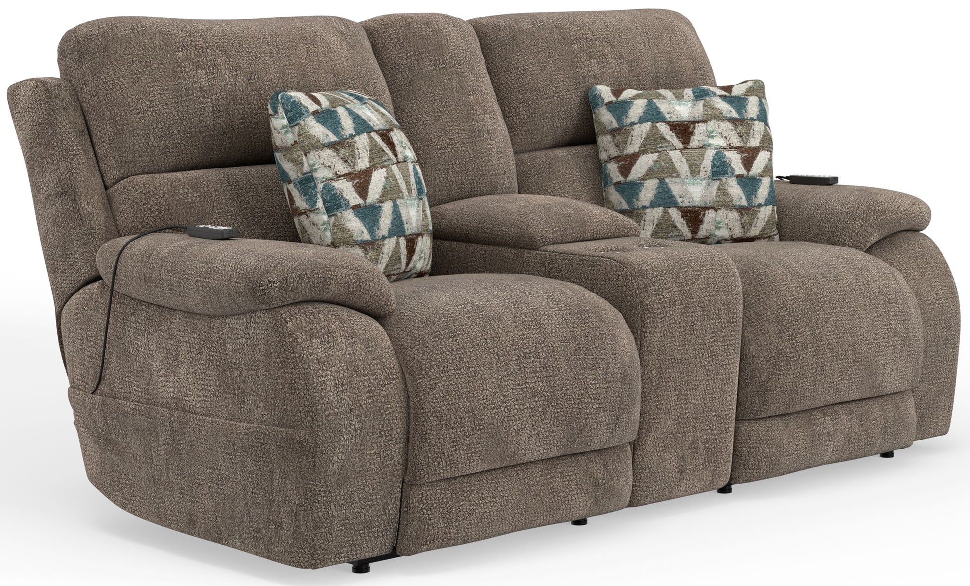 Joya - Power Zero Gravity Reclining Console Loveseat With Power Adjustable Headrest And CR3 Heat/Massage/Lumbar/ZG - Mushroom - Hornell Furniture Outlet