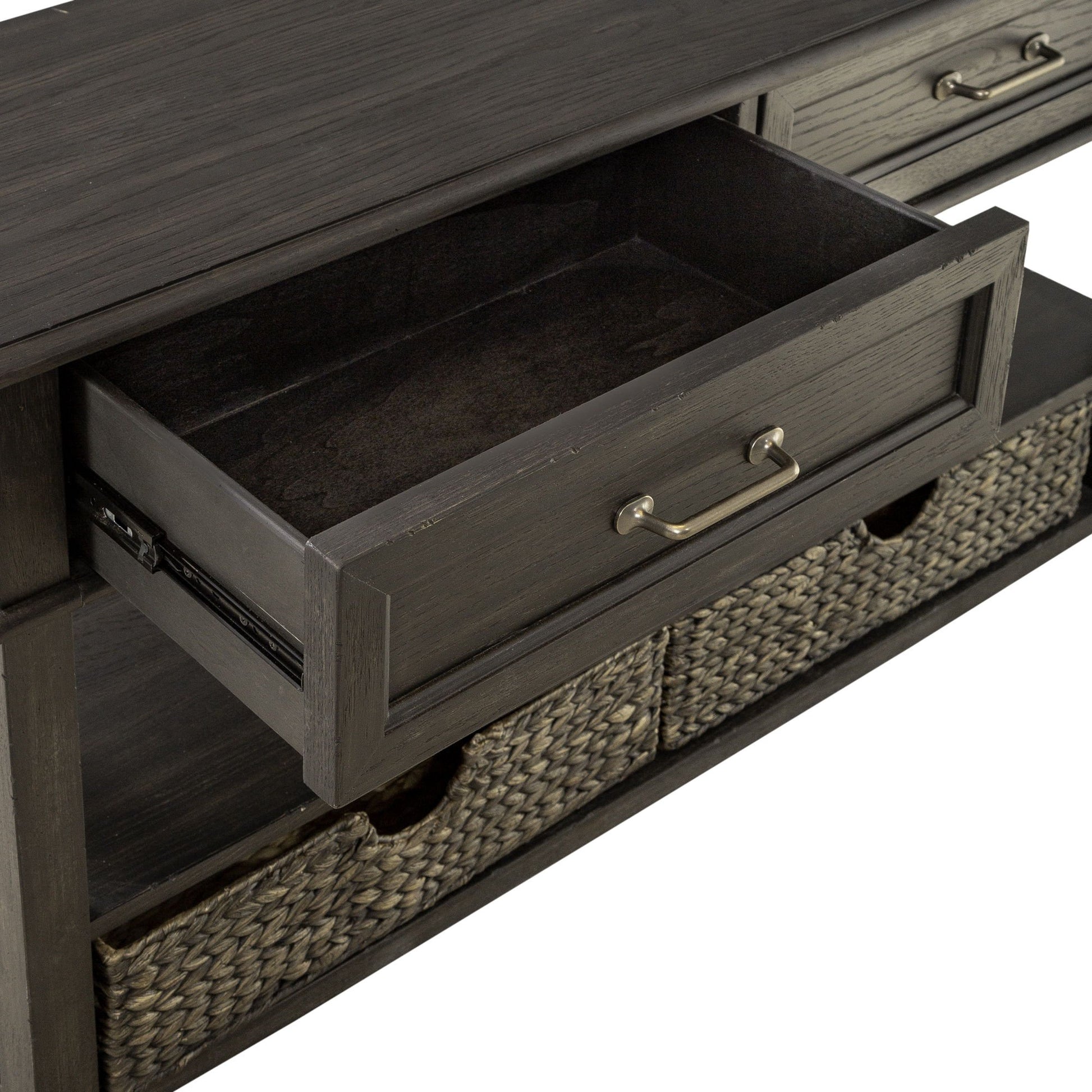 Mill Creek - 2 Drawer Sofa Table - Dark Brown - Hornell Furniture Outlet