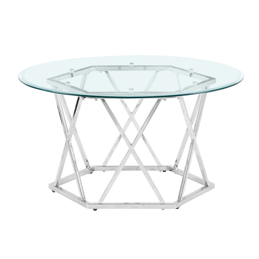 Escondido - Glass Cocktail Table - Silver - Hornell Furniture Outlet