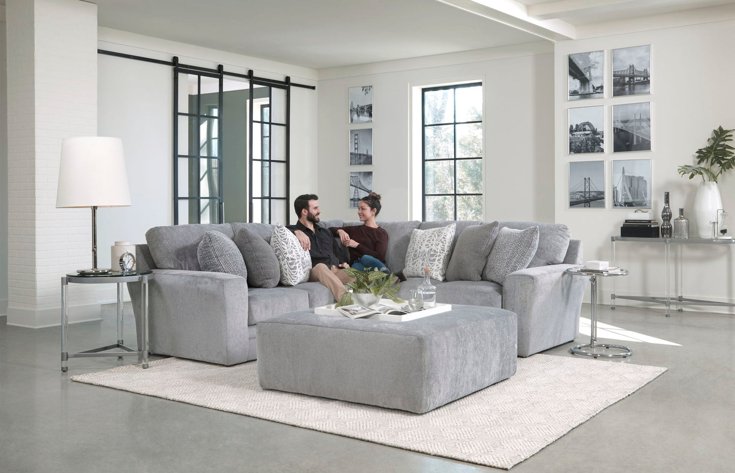 Glacier - Sectional With Included Accent Pillows - Hornell Furniture Outlet
