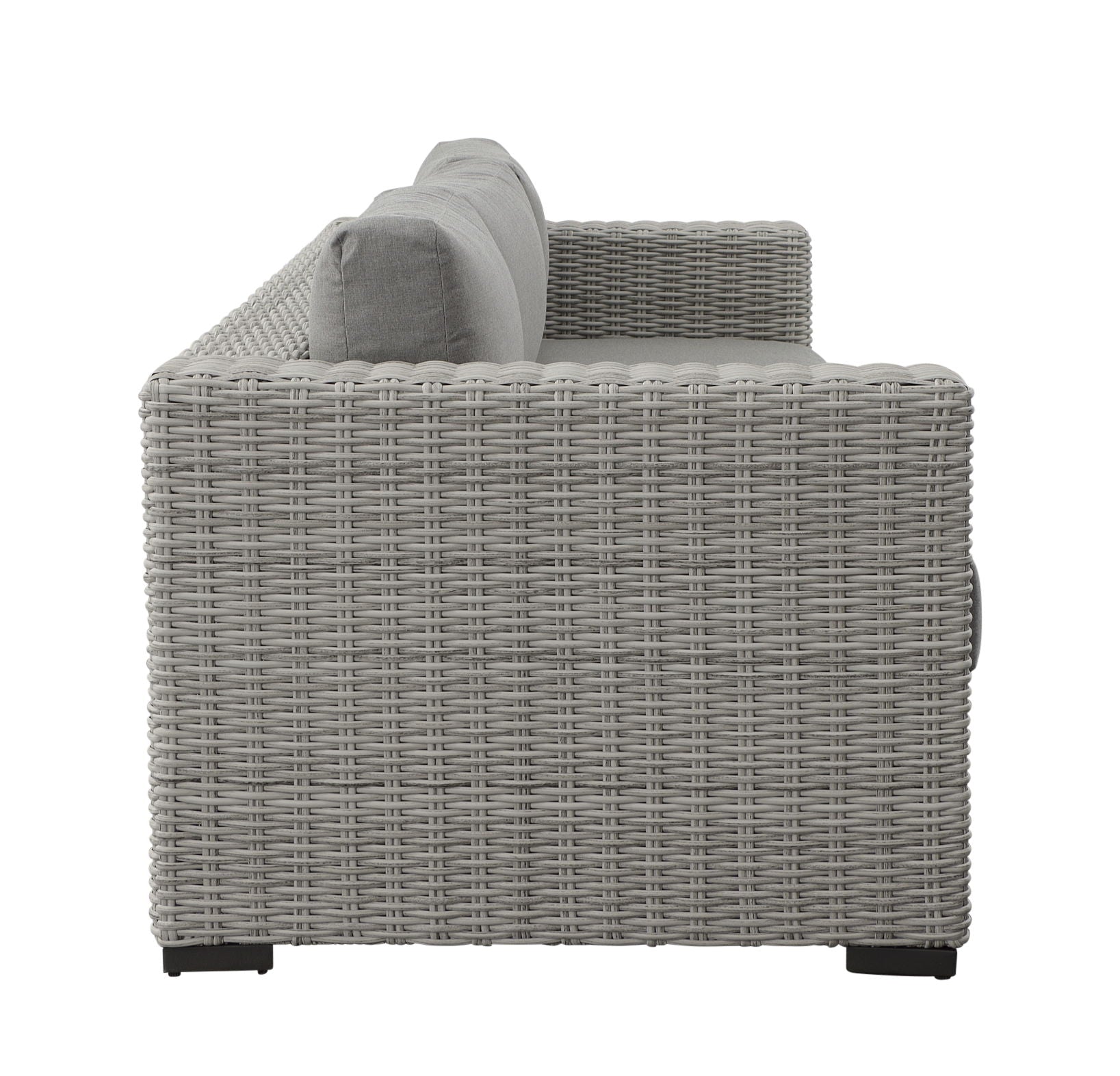 Blakley - Outdoor Sofa With Half Round Wicker - Gray - Hornell Furniture Outlet