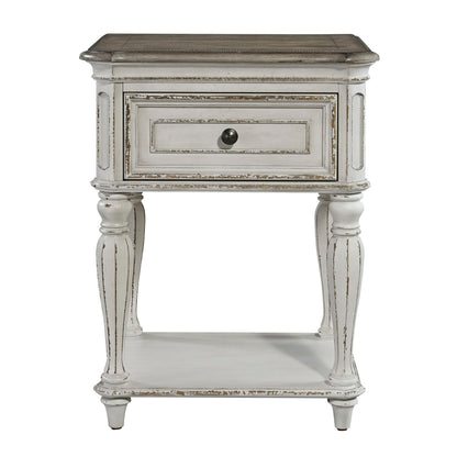 Magnolia Manor - Leg Nightstand - White - Hornell Furniture Outlet