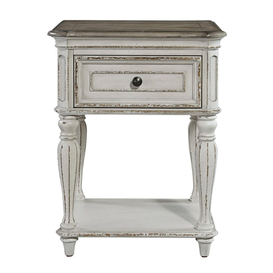 Magnolia Manor - Leg Nightstand - White - Hornell Furniture Outlet