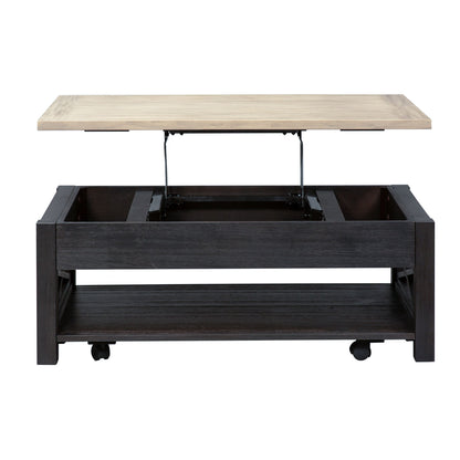 Heatherbrook - Lift Top Cocktail Table - Black - Hornell Furniture Outlet