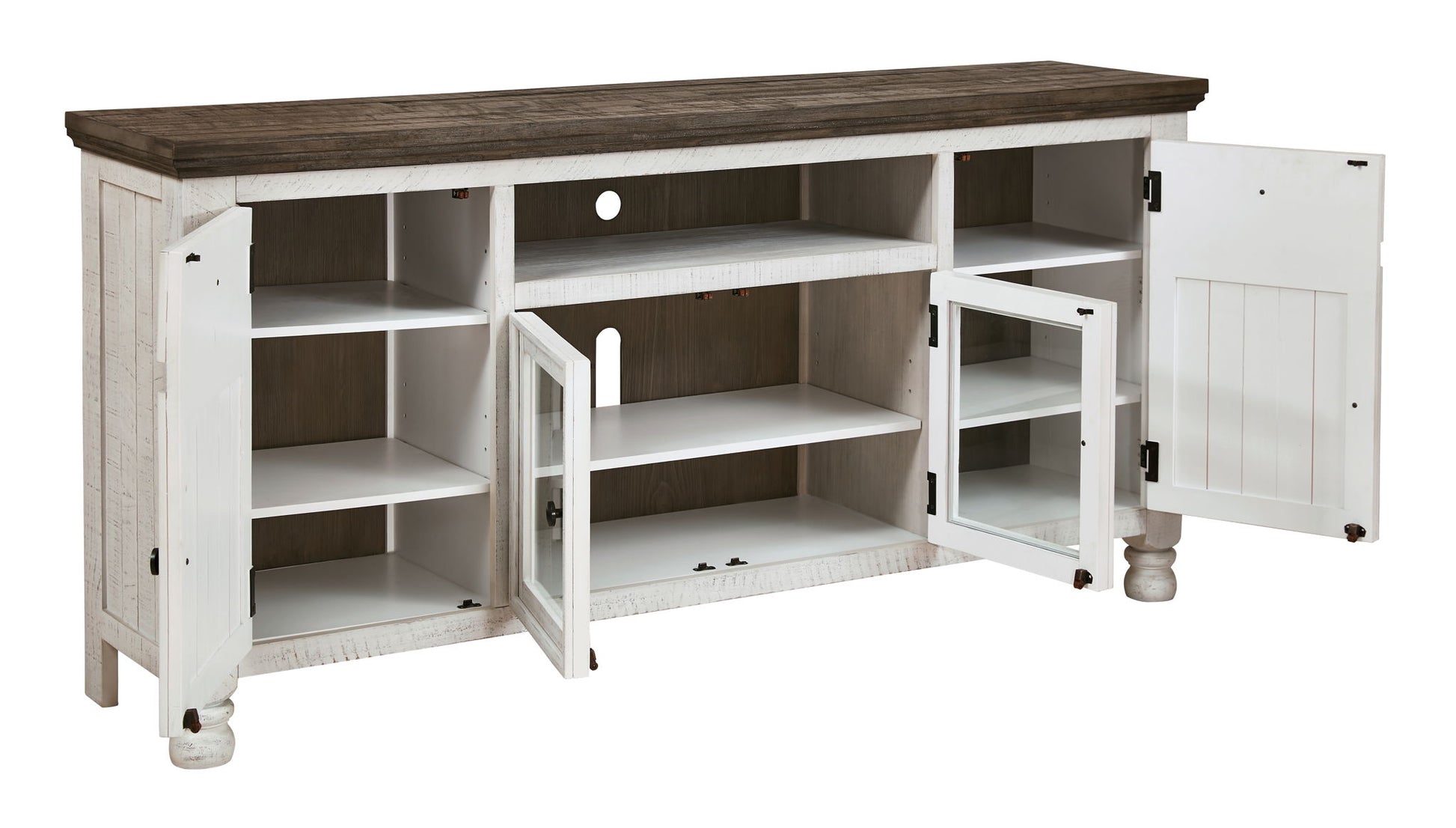 Havalance - Brown / Beige - Extra Large TV Stand - 4 Doors - Hornell Furniture Outlet