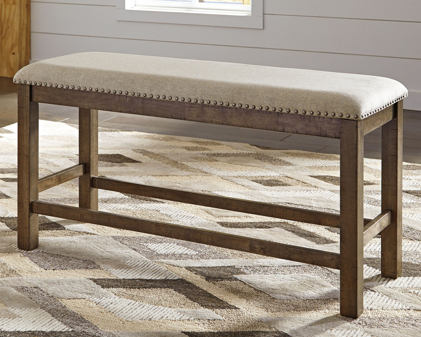 Moriville - Beige - Double UPH Bench - Hornell Furniture Outlet