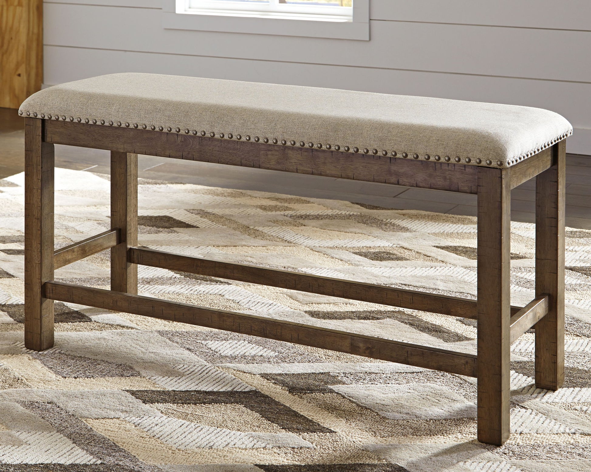Moriville - Beige - Double UPH Bench - Hornell Furniture Outlet