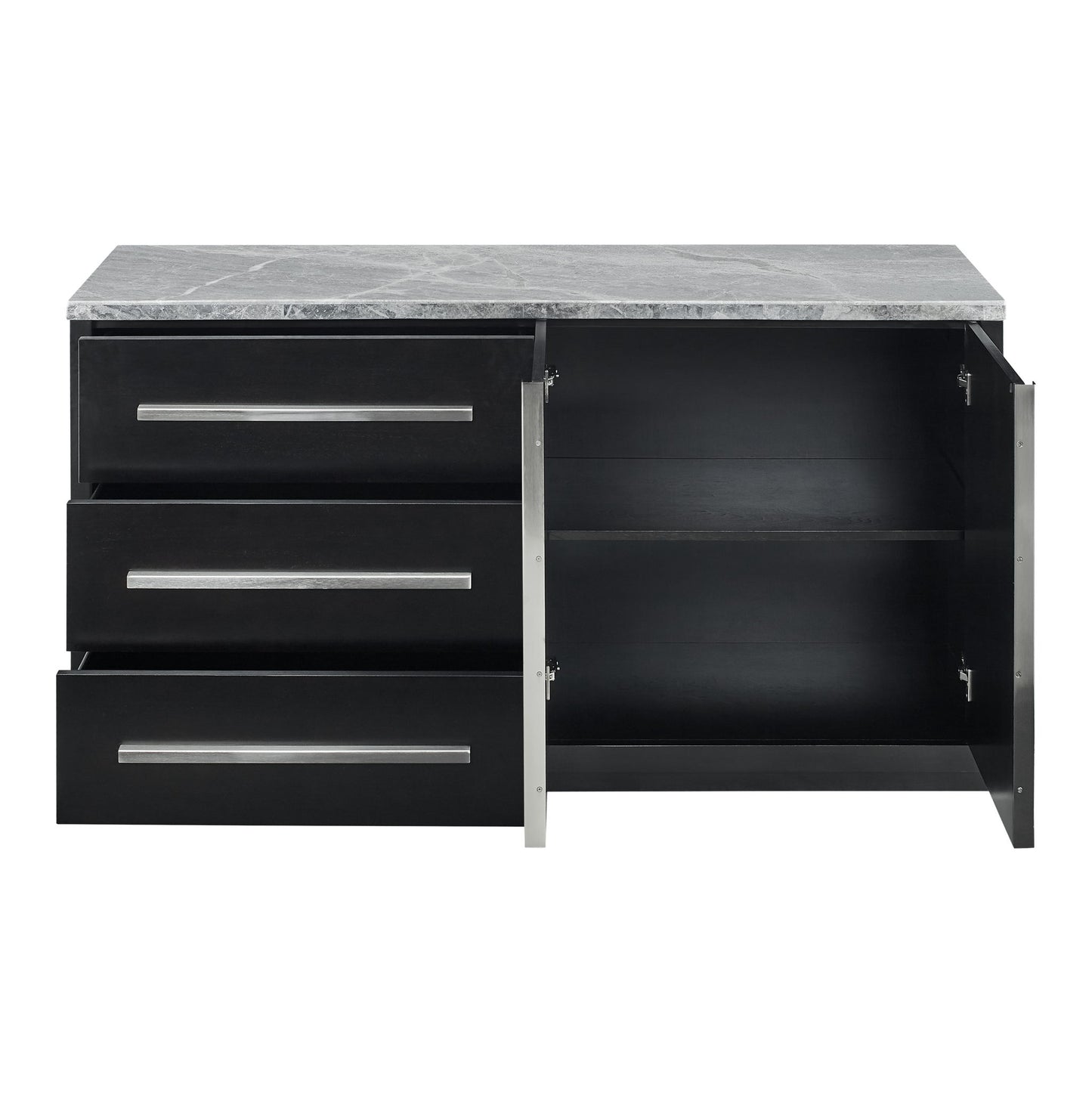 Camila - Gray Marble Top Server - Dark Gray - Hornell Furniture Outlet