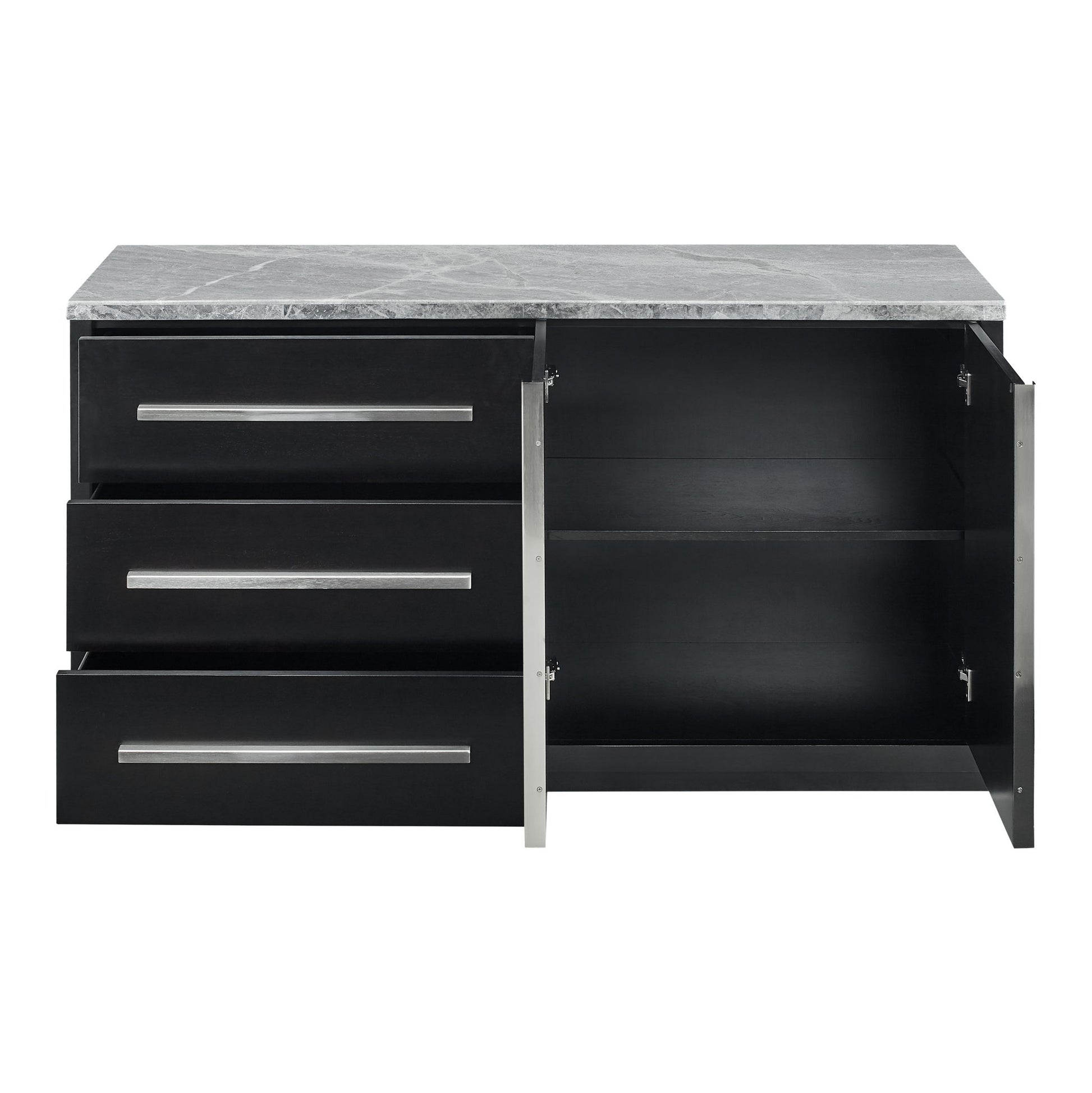 Camila - Gray Marble Top Server - Dark Gray - Hornell Furniture Outlet