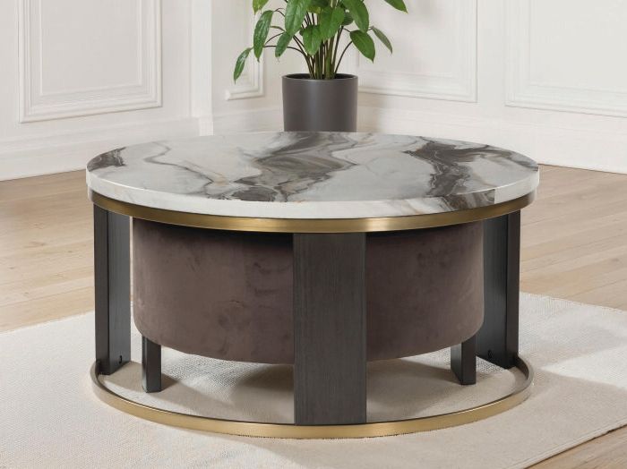 Jazmore - Brown / Brass Finish - Nesting Cocktail Tables (Set of 2) - Hornell Furniture Outlet