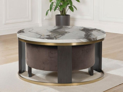 Jazmore - Brown / Brass Finish - Nesting Cocktail Tables (Set of 2) - Hornell Furniture Outlet