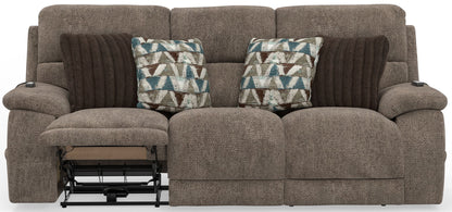 Joya - Zero Gravity Power Reclining Sofa With Power Adjustable Headrest And CR3 Heat/Massage/Lumbar - Mushroom - Hornell Furniture Outlet