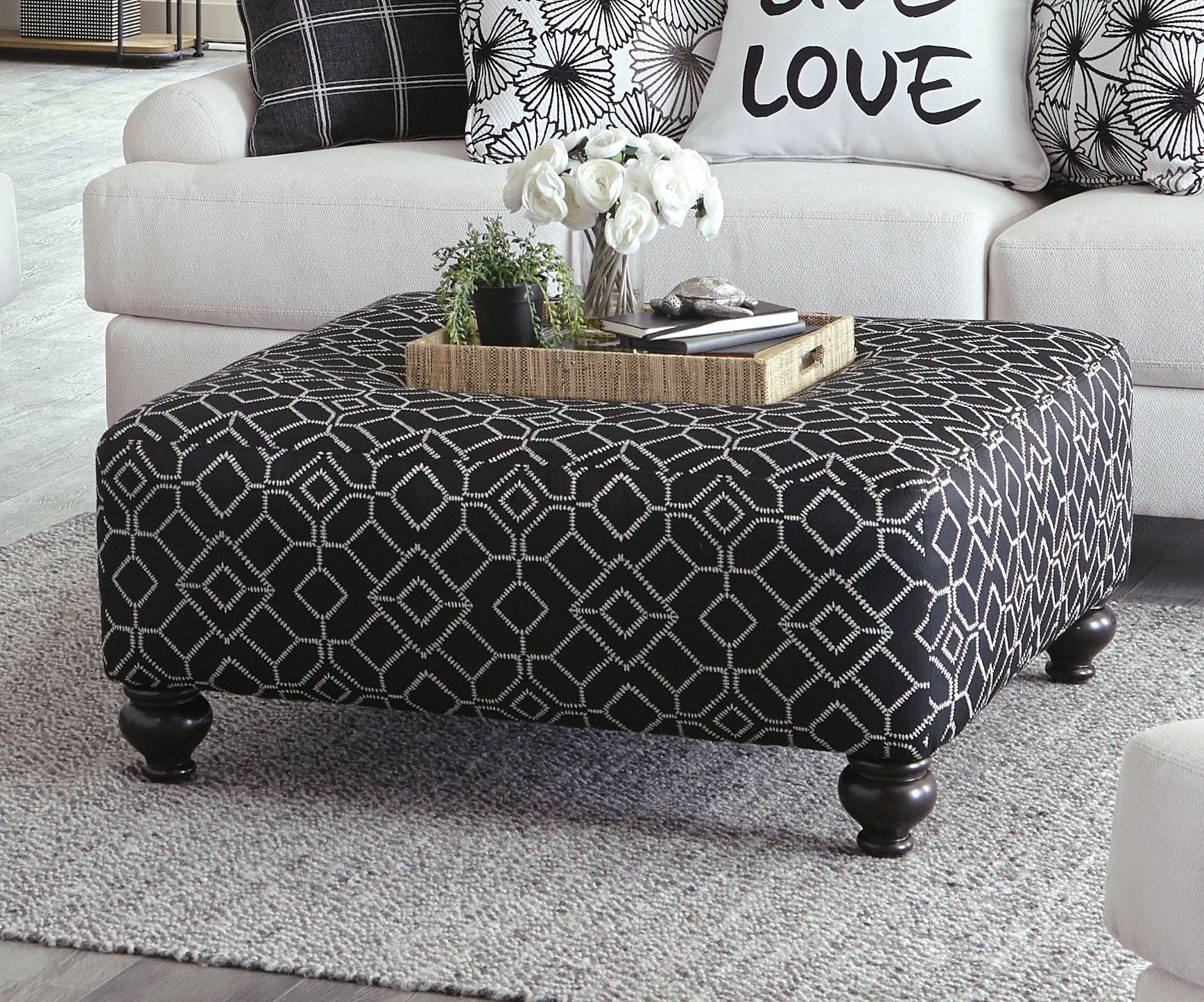Cumberland - Cocktail Ottoman - Onyx - Hornell Furniture Outlet