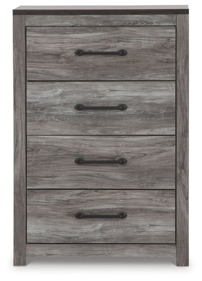 Bronyan - Dark Gray - Four Drawer Chest - Hornell Furniture Outlet