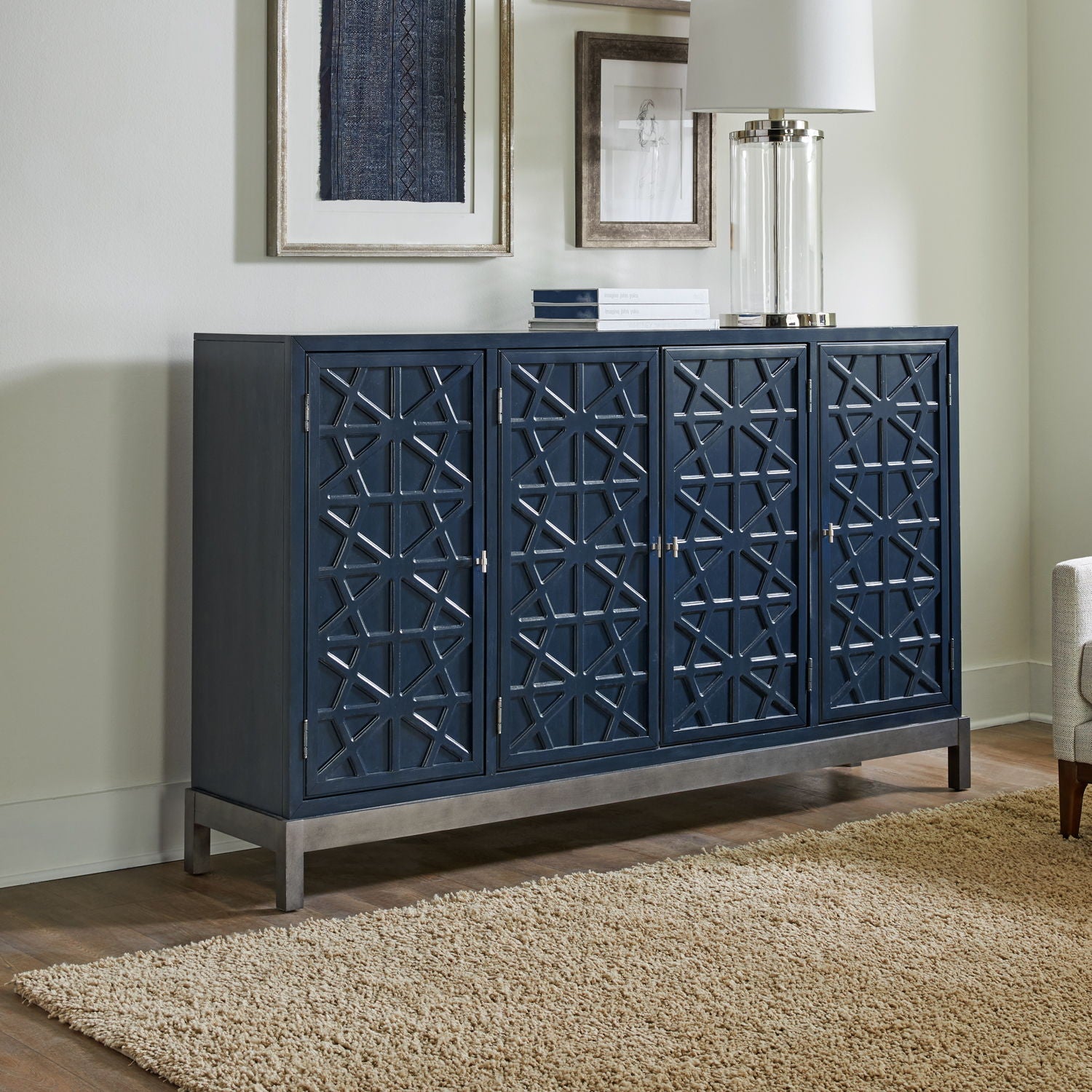 Braxton - Accent Cabinet - Azure Blue - Hornell Furniture Outlet