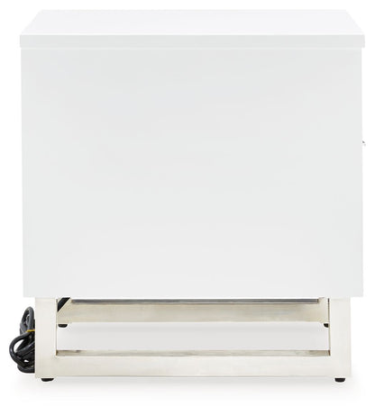 Gardoni - White / Black - Chair Side End Table - Hornell Furniture Outlet