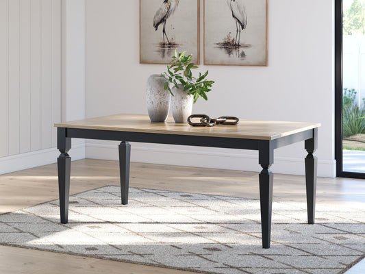 Brenkerton - Grayish Brown / Black - Rectangular Dining Room Table - Hornell Furniture Outlet