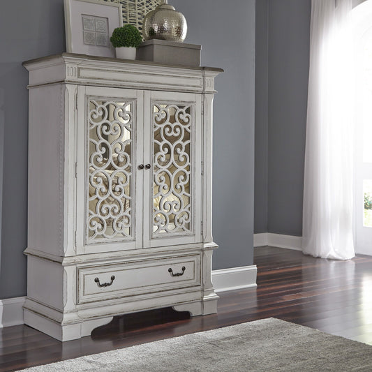Abbey Park - Mirrored Door Chest - White - Hornell Furniture Outlet