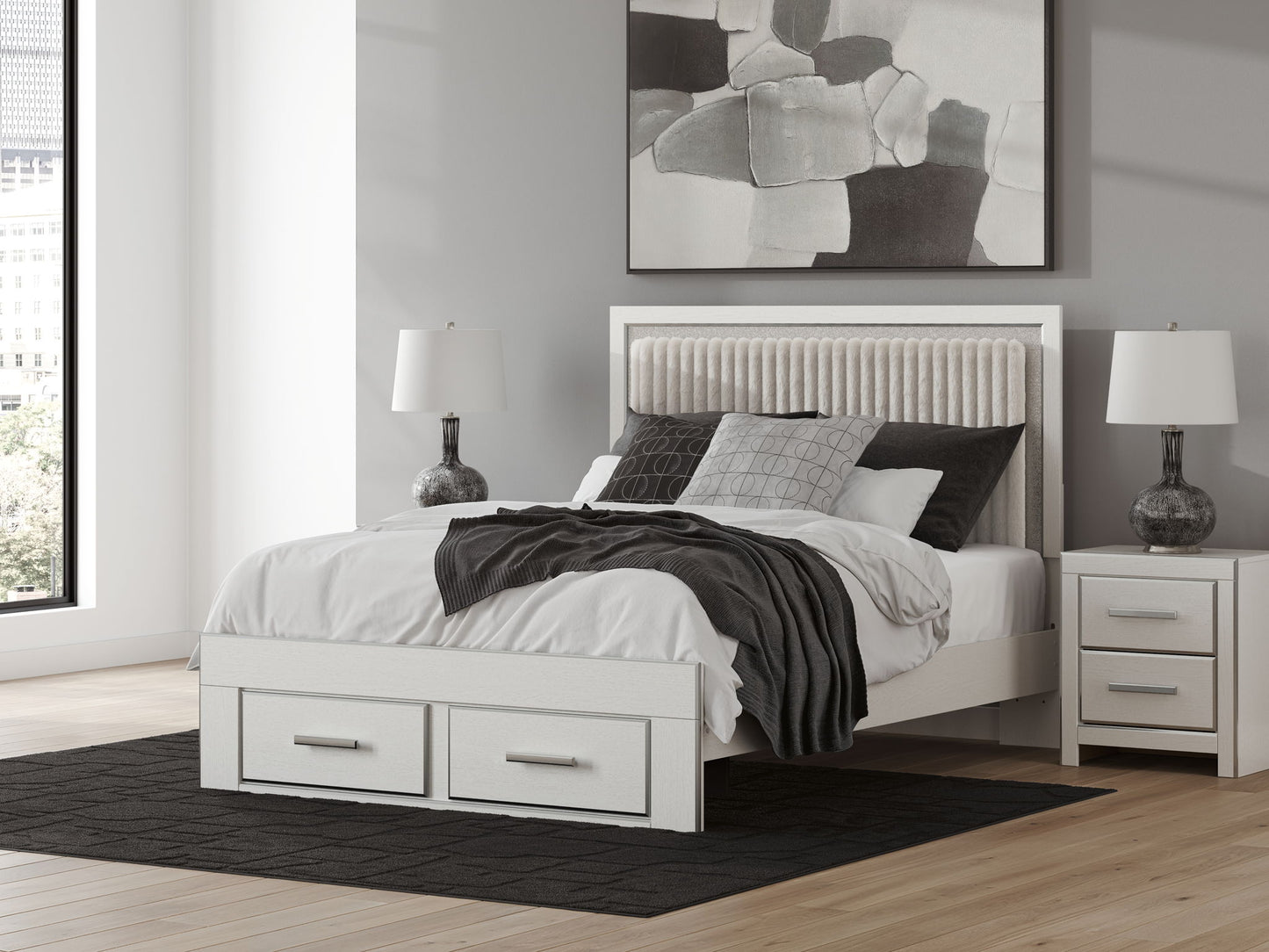 Zuraleus - Upholstered Panel Platform Storage Bed - Hornell Furniture Outlet
