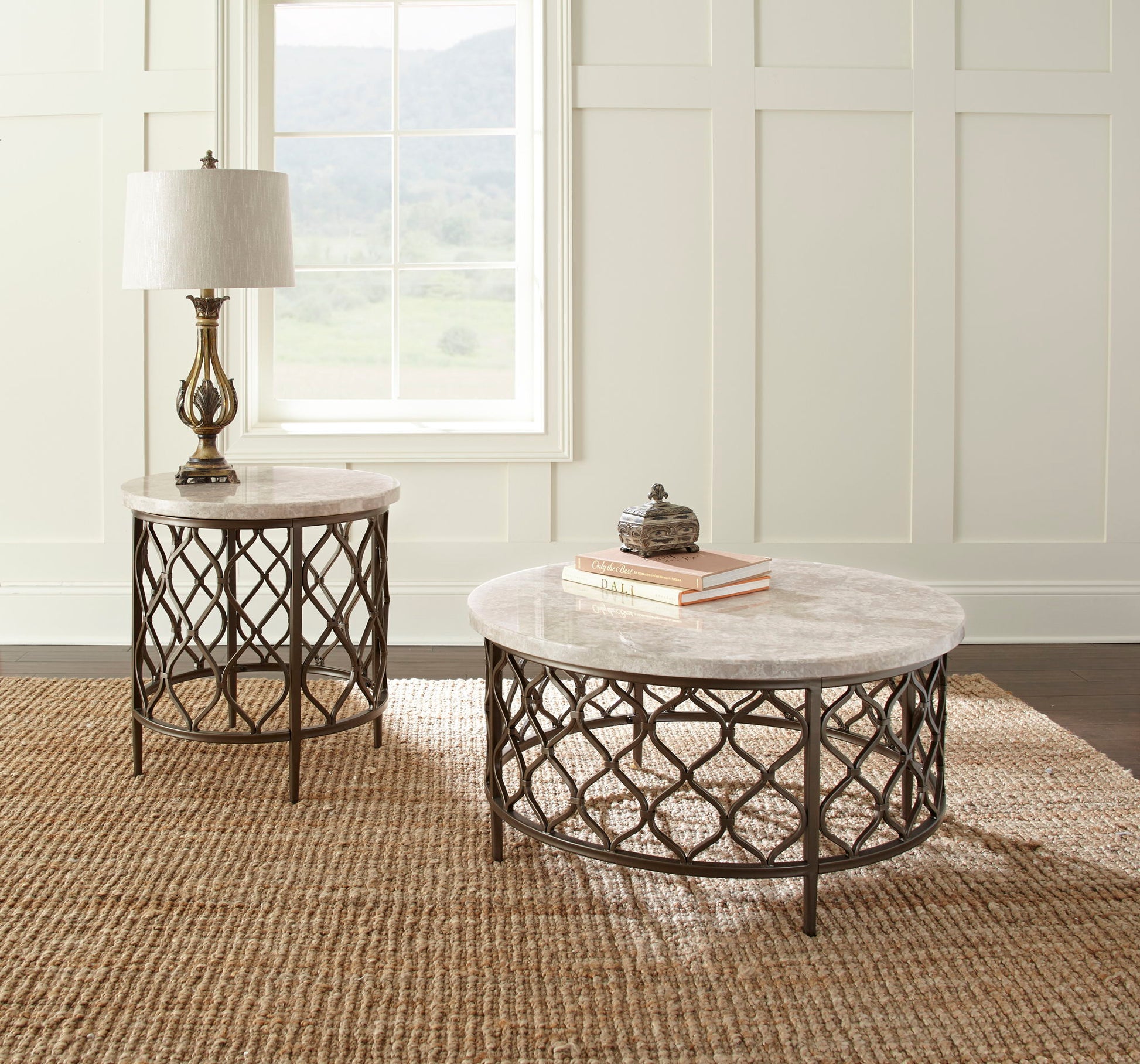 Roland - Marbletop Cocktail Table - White - Hornell Furniture Outlet