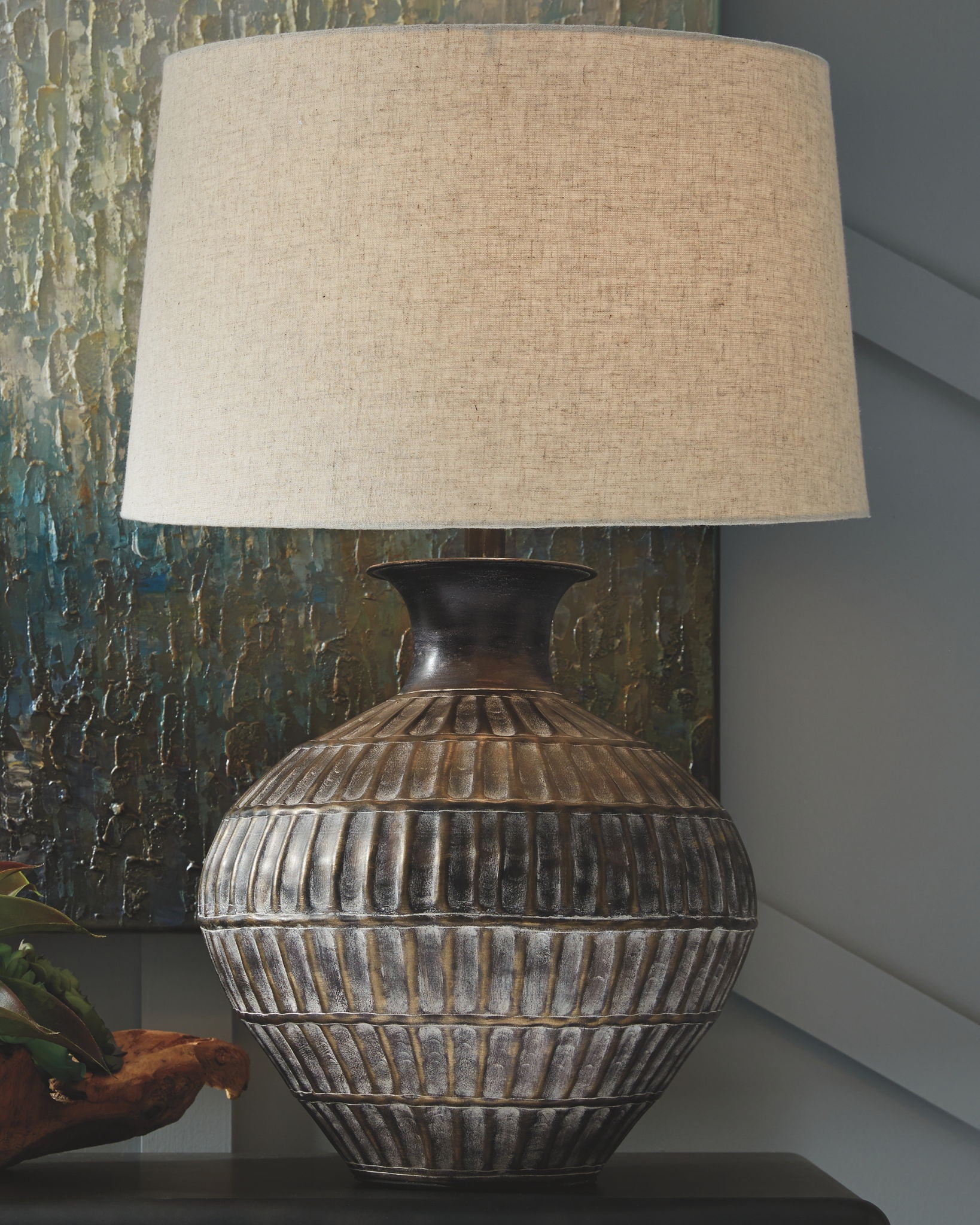 Magan - Antique Bronze Finish - Metal Table Lamp - Hornell Furniture Outlet
