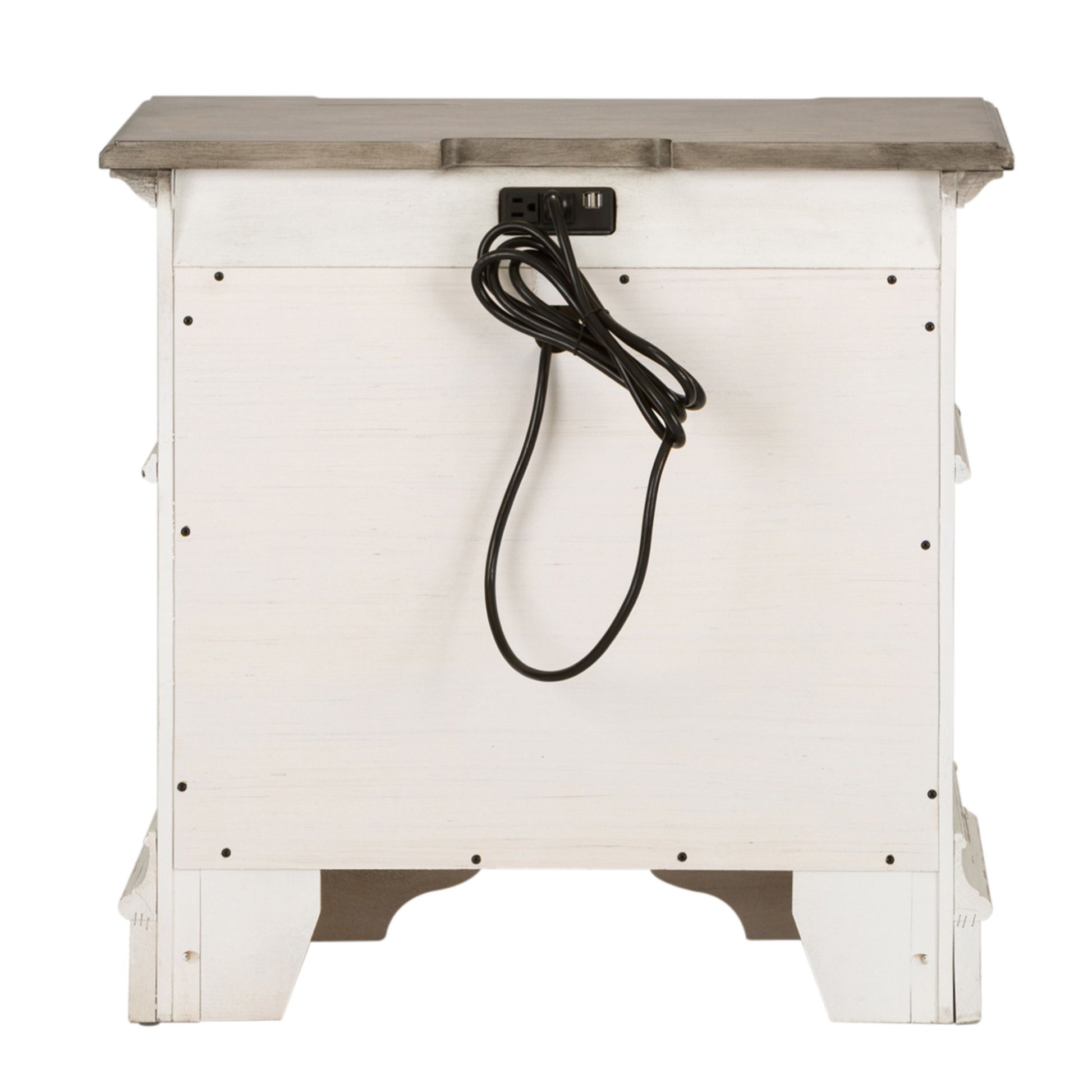 Abbey Park - 2 Drawer Nightstand With Charging Station - White - Hornell Furniture Outlet