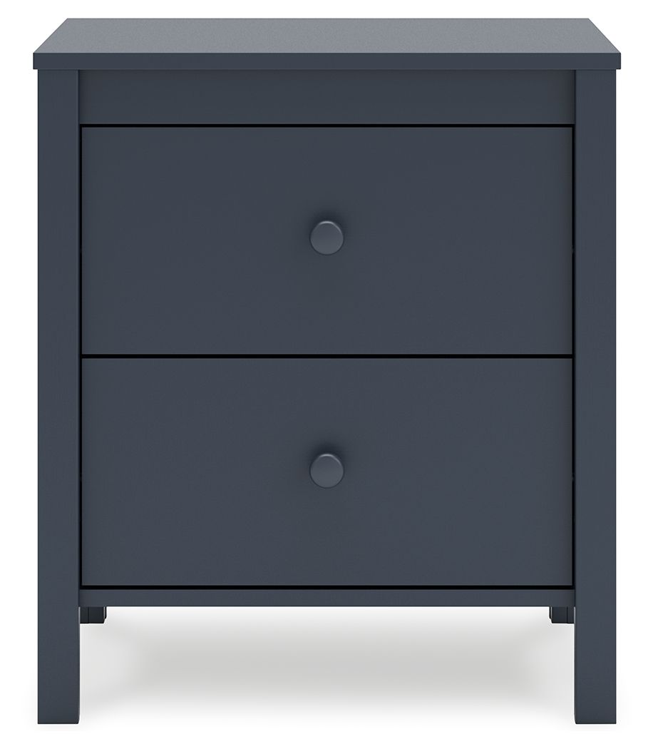 Simmenfort - Navy Blue - Two Drawer Night Stand - Hornell Furniture Outlet