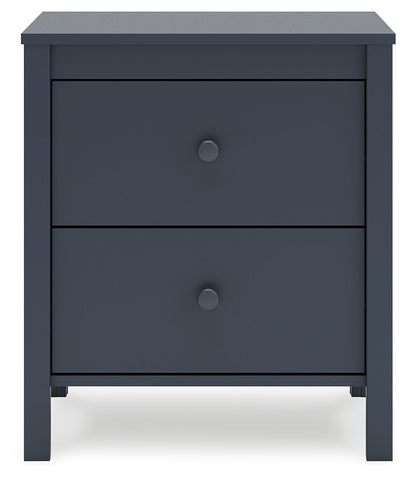 Simmenfort - Navy Blue - Two Drawer Night Stand - Hornell Furniture Outlet