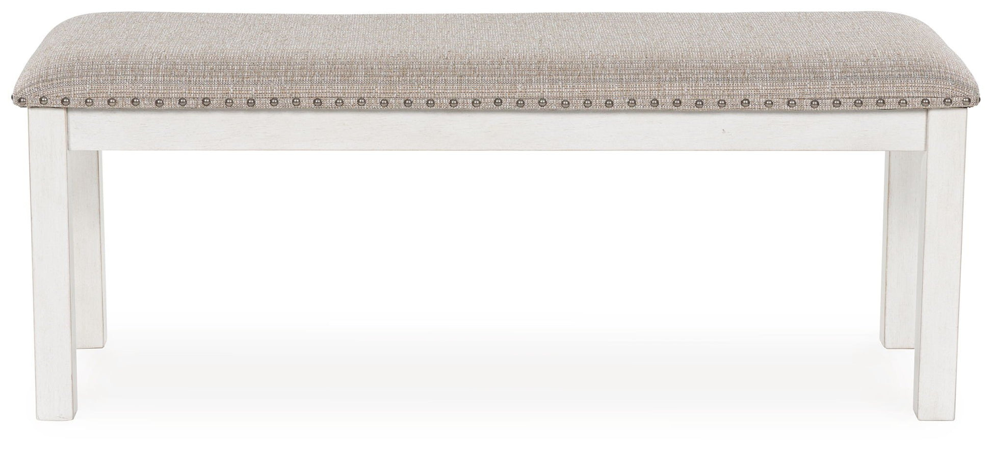Robbinsdale - Antique White - Large Upholstered Dining Room Bench - Hornell Furniture Outlet