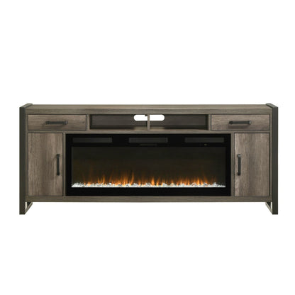 Fireplace TV Consoles - 686 78" Console With Fire FTS - Brown - Hornell Furniture Outlet